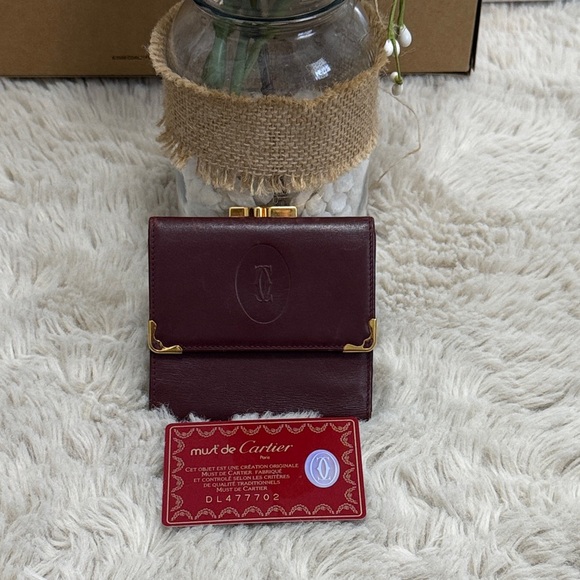 Cartier Handbags - ✨Vintage Must de Cartier Bordeaux Leather Wallet✨